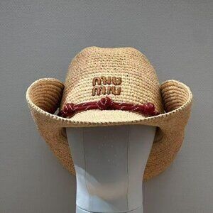 MiuMiu popular woven straw hat